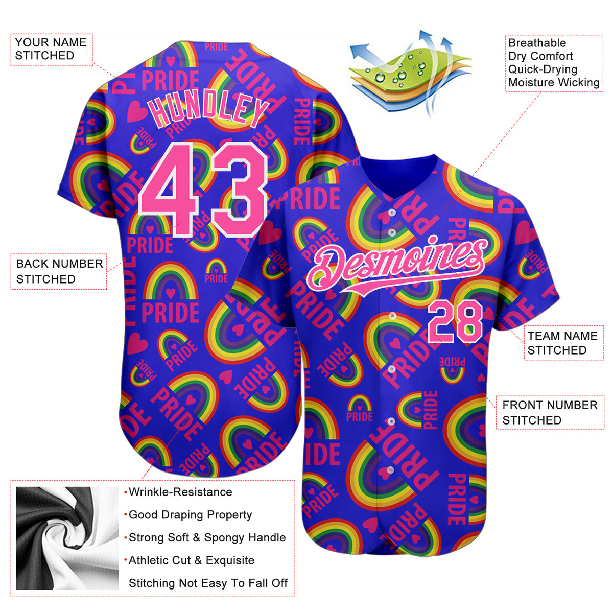 LGBT Pride Rainbow Rays Print Men's Baseball Jersey – Love Mine Gifts