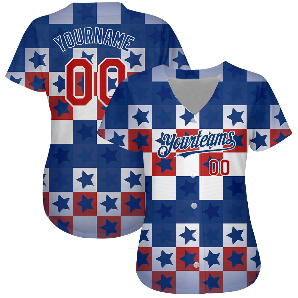 Cheap Custom Blue Red-White 3D American Flag Fashion Authentic Baseball  Jersey Free Shipping – CustomJerseysPro