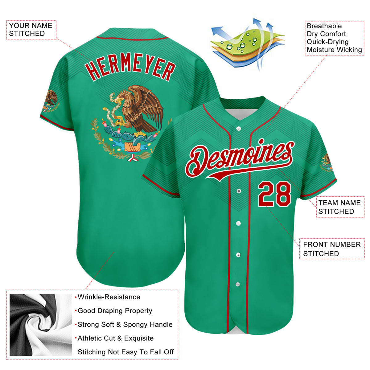 mexican drinking team baseball jersey