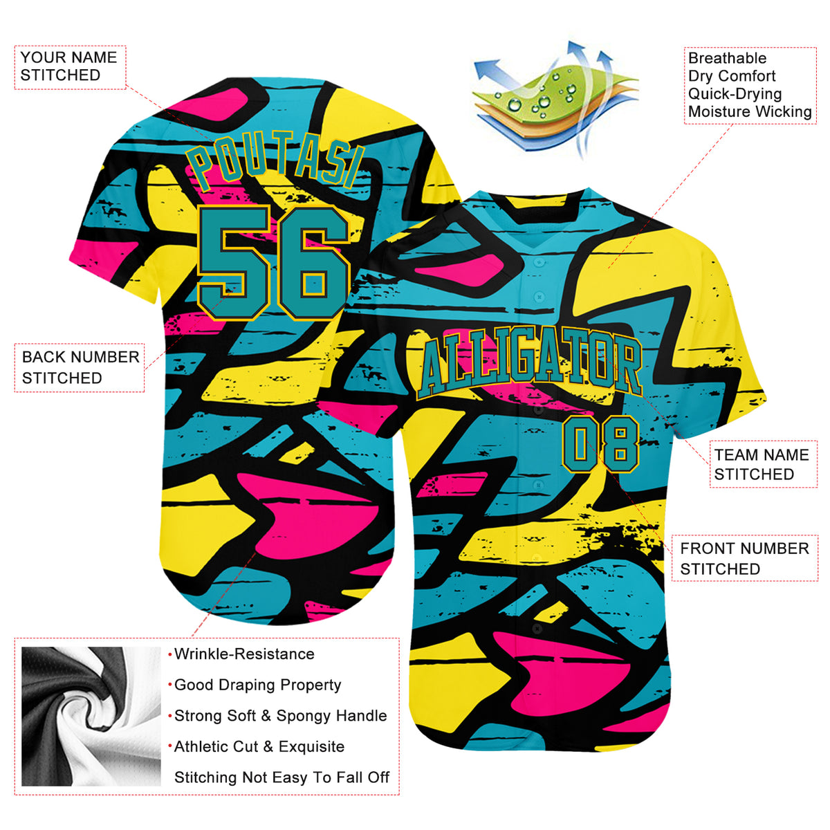 Cheap Custom Graffiti Pattern-Black Light Blue Authentic Baseball Jersey  Free Shipping – CustomJerseysPro