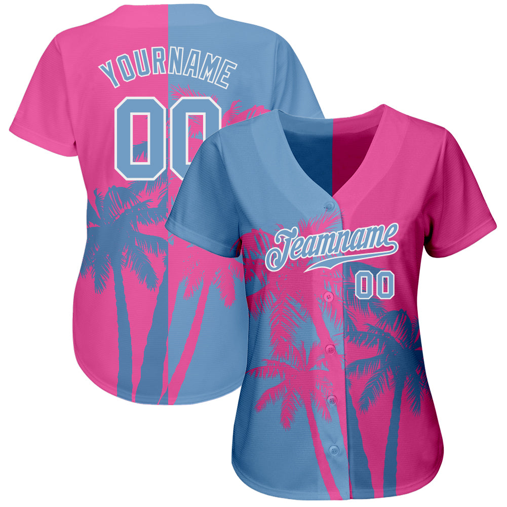 Cheap Custom Pink Lakes Blue-Black 3D Miami Palm Trees City Edition  Authentic Baseball Jersey Free Shipping – CustomJerseysPro