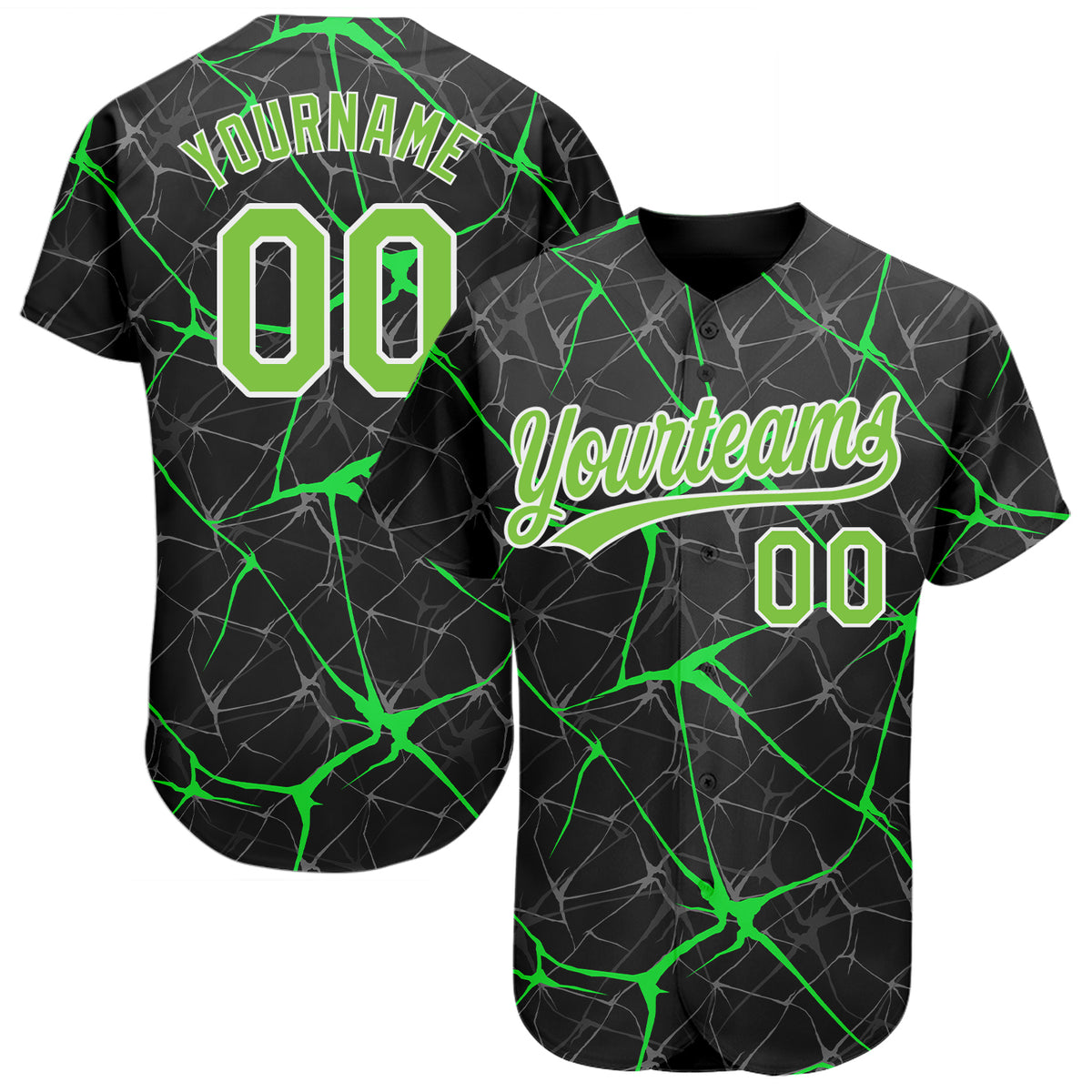 Cheap Custom Neon Green Olive-White 3D Pattern Design Authentic Baseball  Jersey Free Shipping – CustomJerseysPro