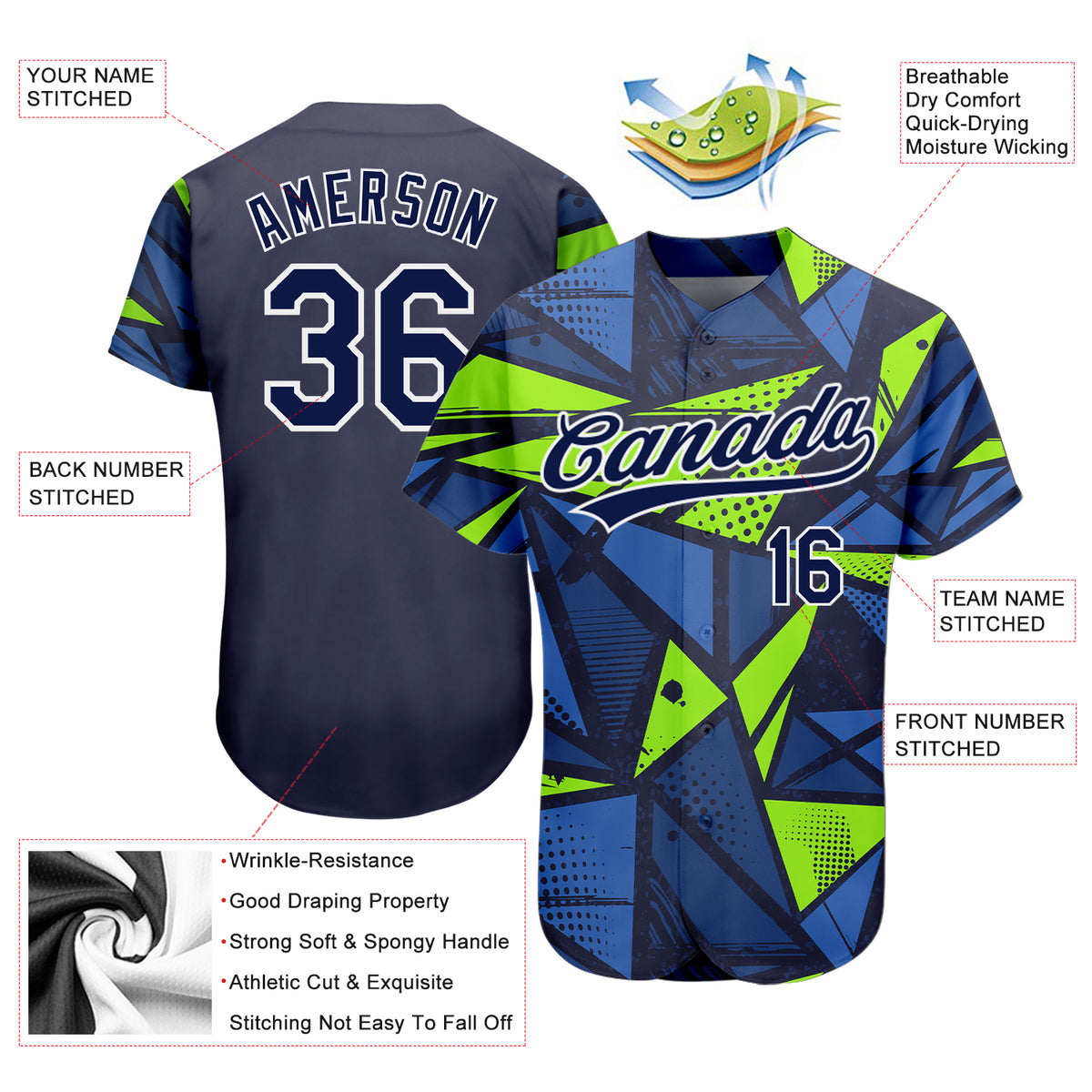 Cheap Custom Black Neon Green-White 3D Pattern Design Authentic Baseball  Jersey Free Shipping – CustomJerseysPro