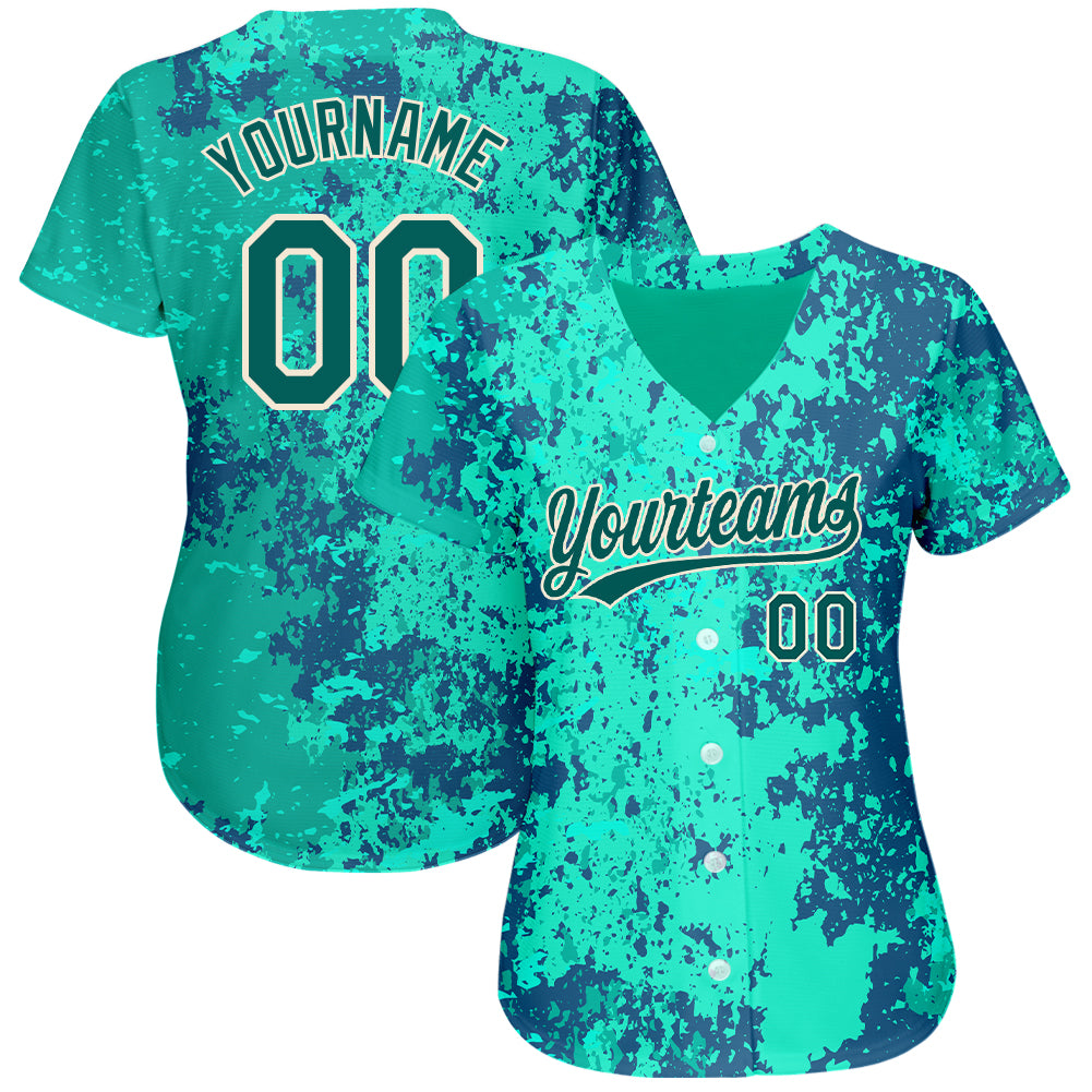 Custom Green Green-Cream Authentic Baseball Jersey Discount