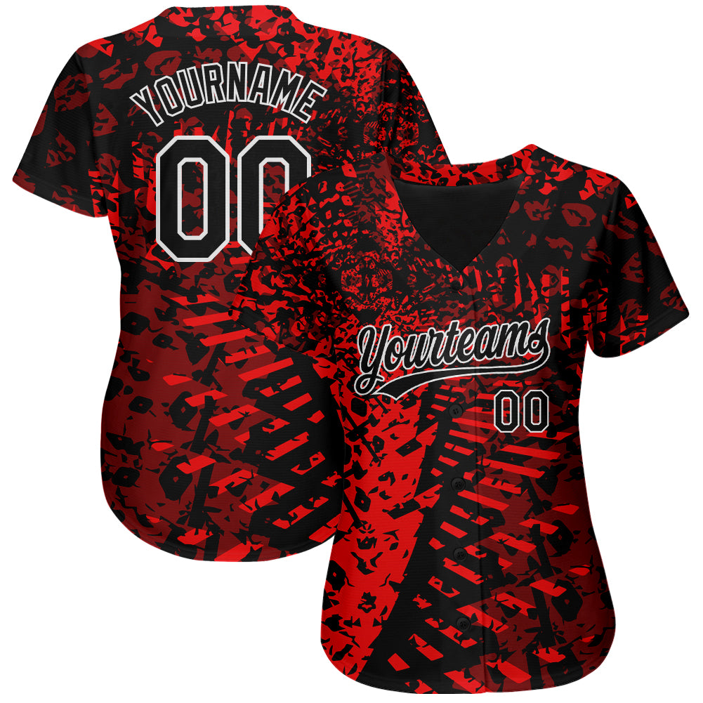 Cheap Custom Red Red-White 3D Pattern Design Authentic Baseball Jersey Free  Shipping – CustomJerseysPro