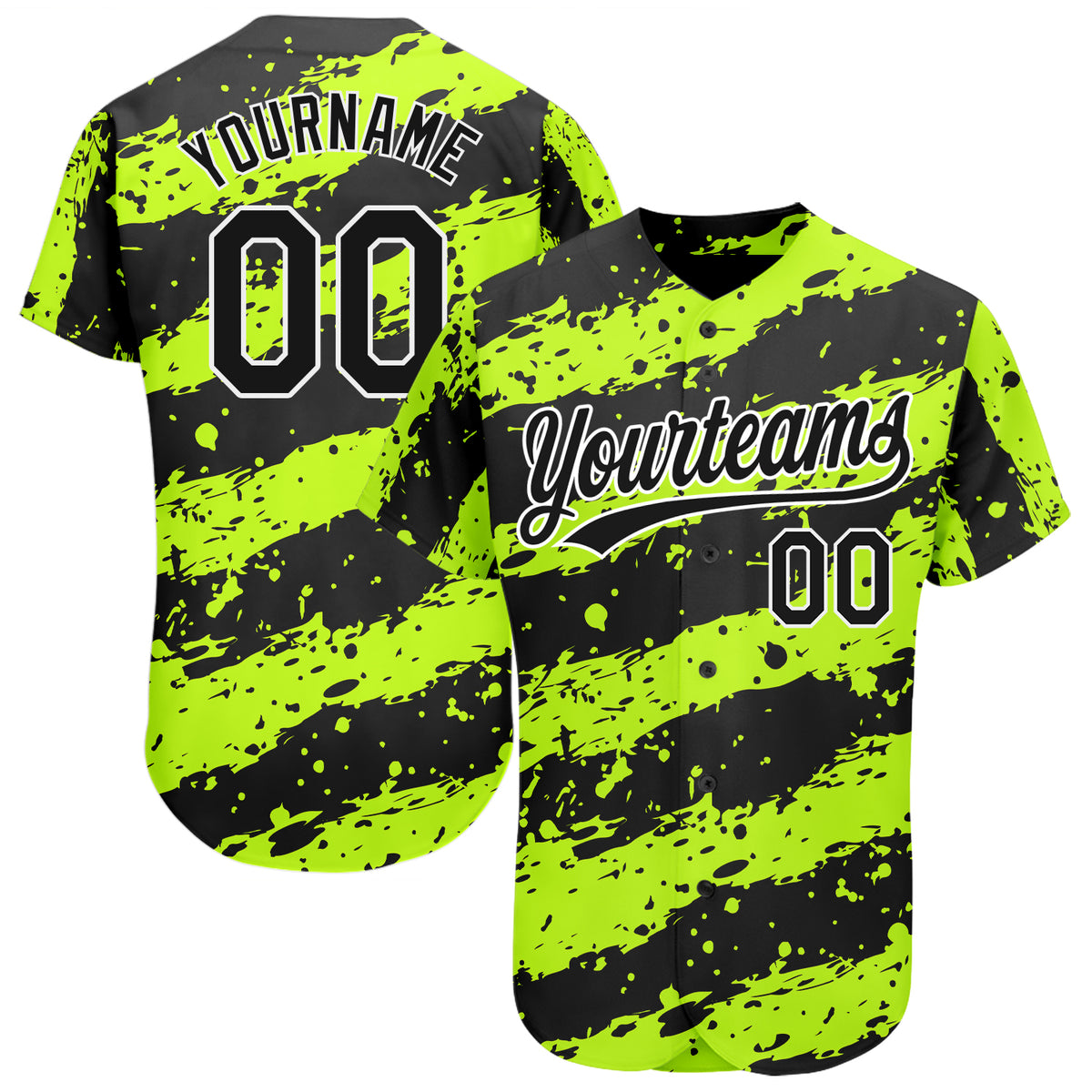 Cheap Custom Neon Green Olive-White 3D Pattern Design Authentic Baseball  Jersey Free Shipping – CustomJerseysPro