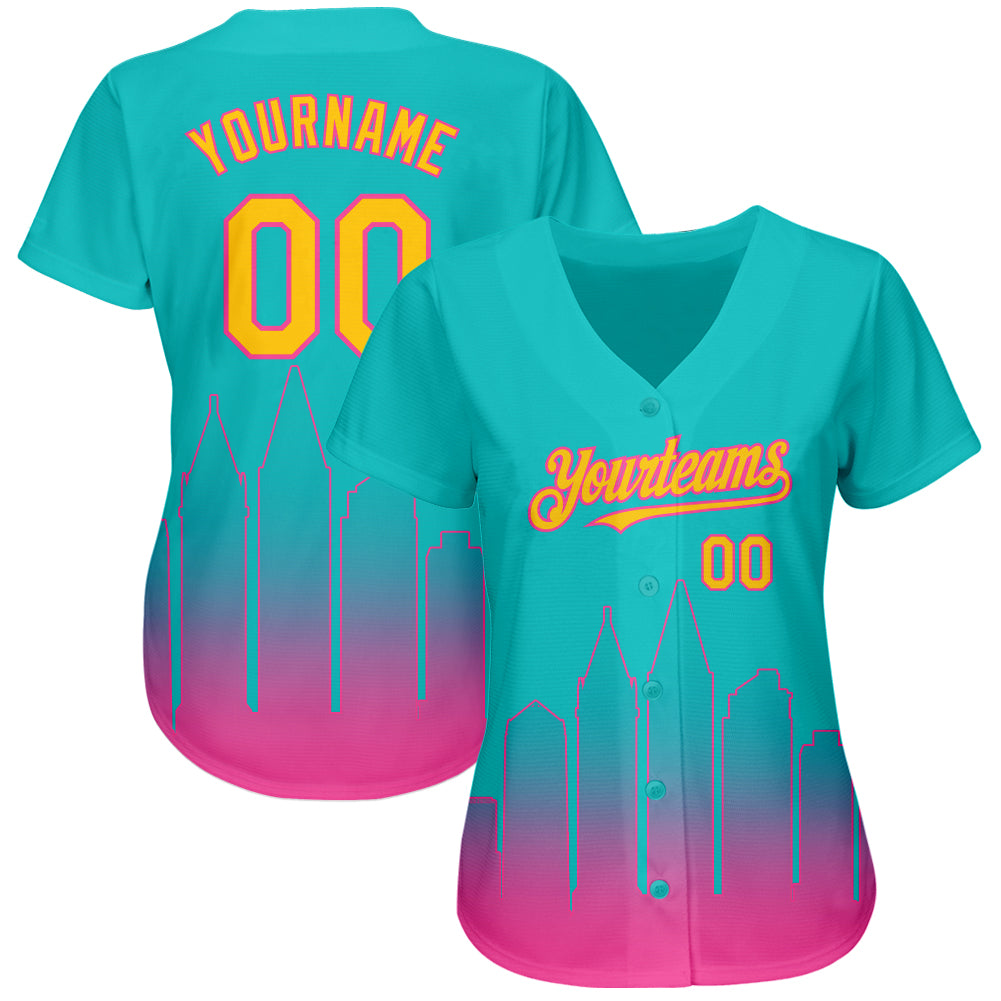 Cheap Custom Aqua Yellow-Pink 3D San Diego City Edition Fade Fasion  Authentic Baseball Jersey Free Shipping – CustomJerseysPro