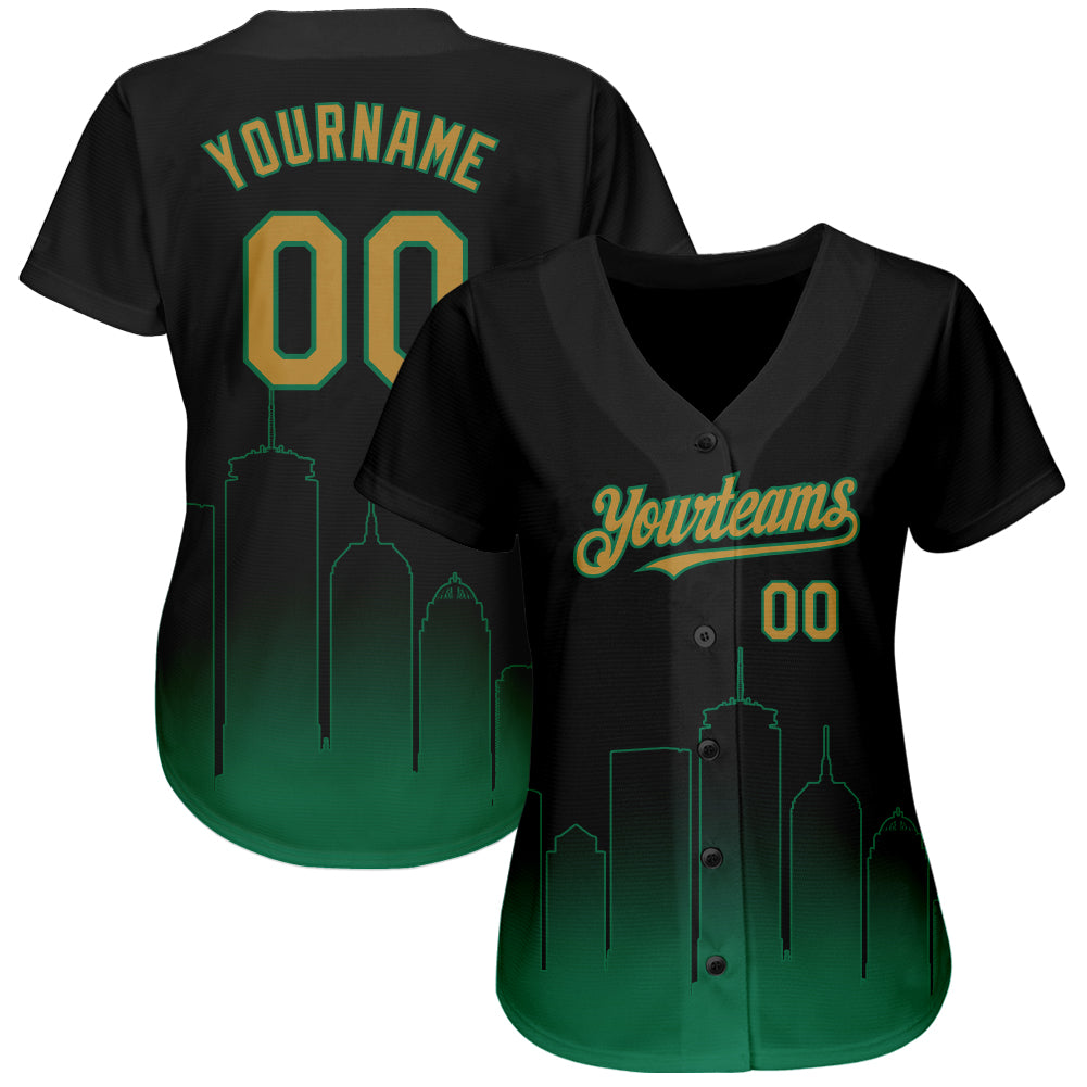 Cheap Custom Green Gold 3D Oakland City Edition Fade Fasion Authentic  Baseball Jersey Free Shipping – CustomJerseysPro