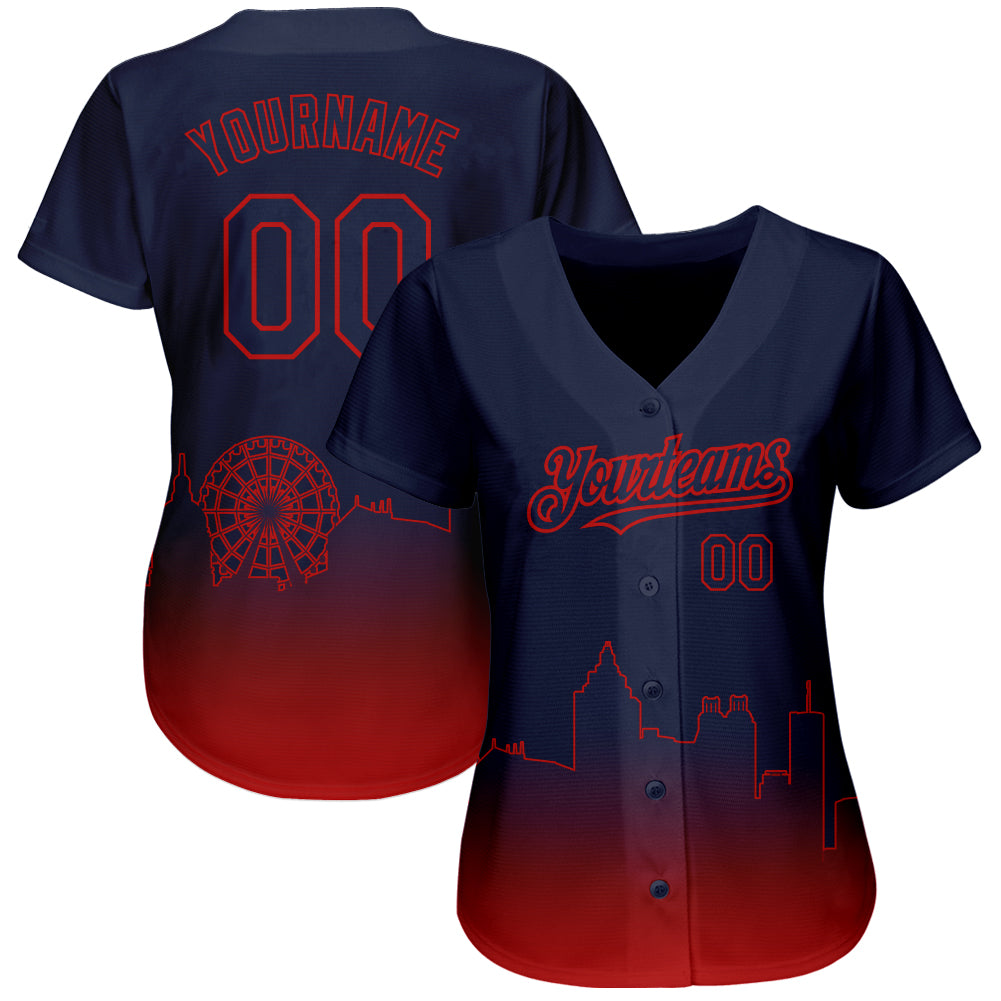 Cheap Custom Navy Light Blue 3D Chicago City Edition Fade Fasion Authentic  Baseball Jersey Free Shipping – CustomJerseysPro