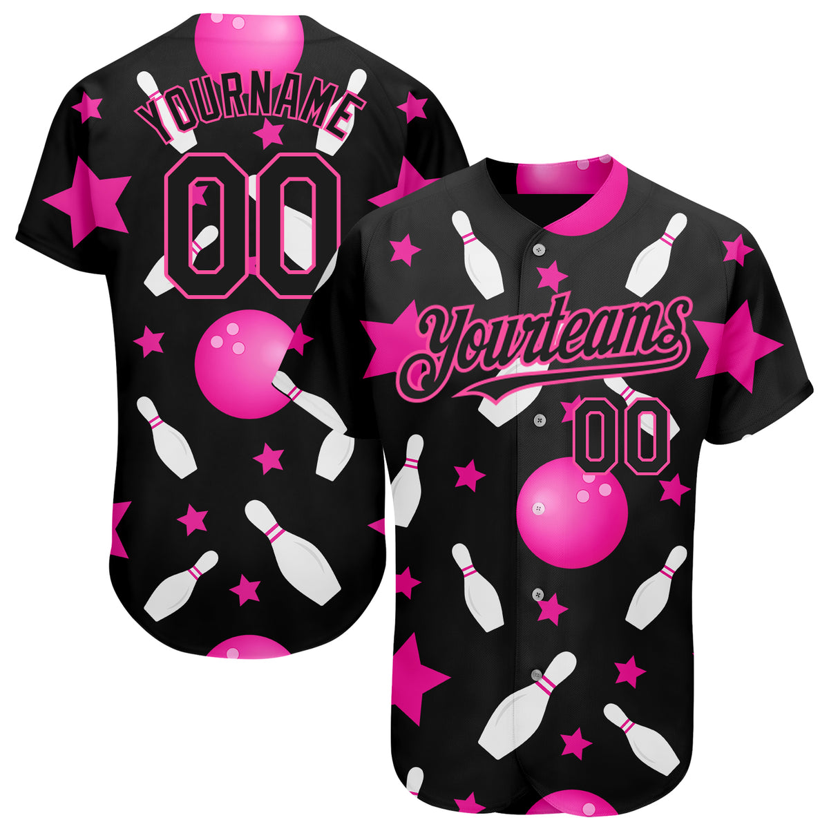 Custom Black Pink Purple Weed 3D Baseball Jersey – Pregrass