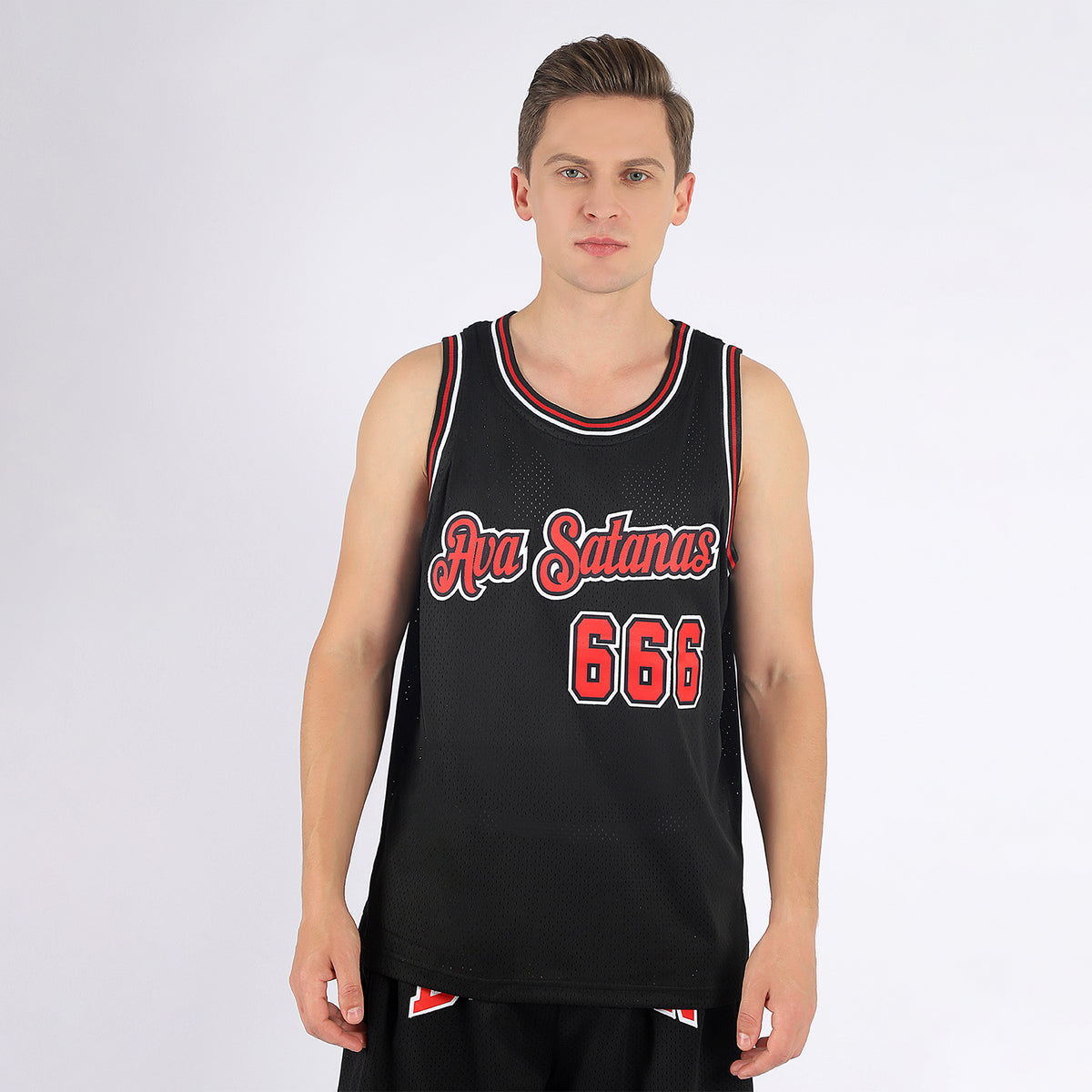 Sale Build White Basketball Black Rib-Knit Jersey Red – CustomJerseysPro
