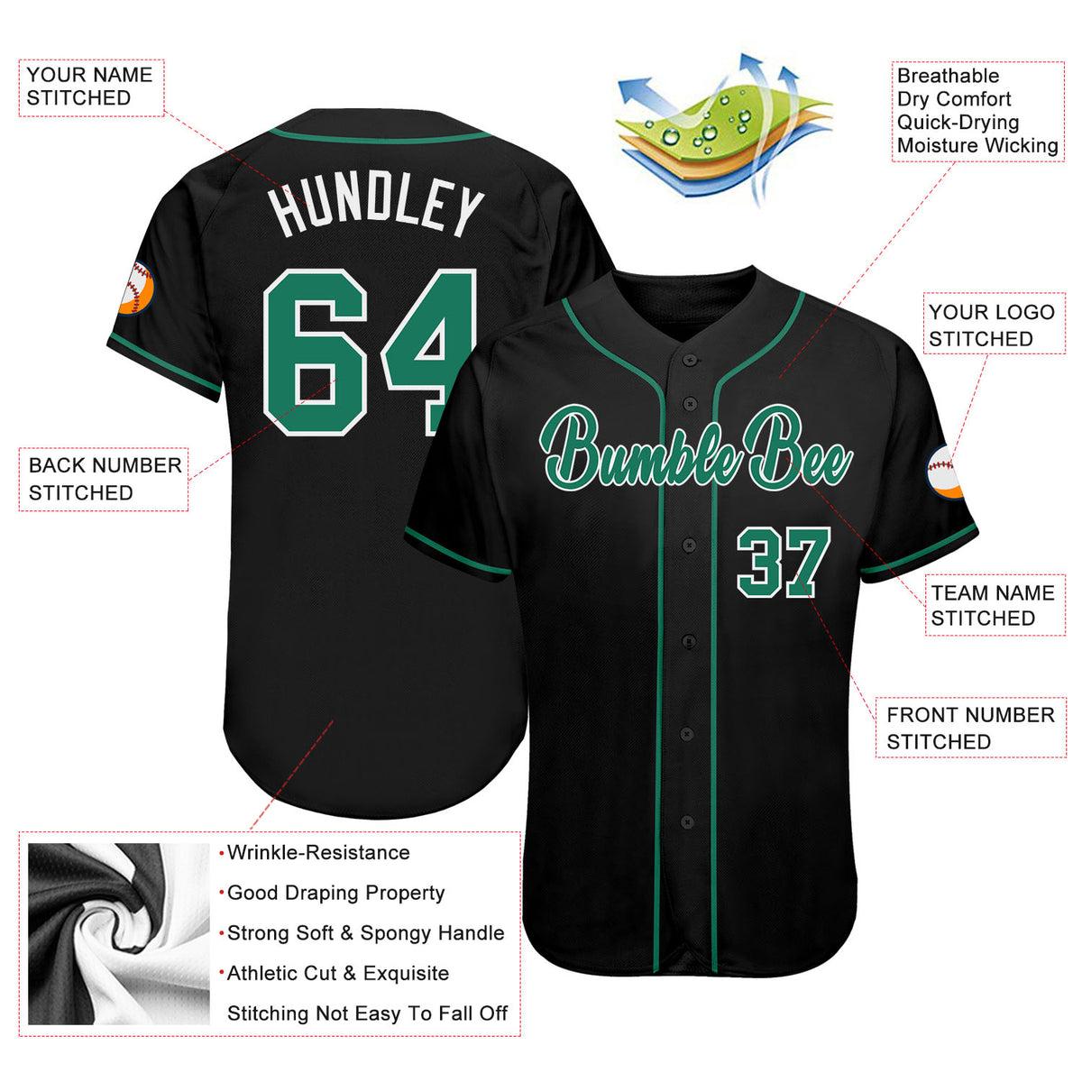 Cheap Custom Black Kelly Green-White Authentic Split Fashion Baseball Jersey  Free Shipping – CustomJerseysPro