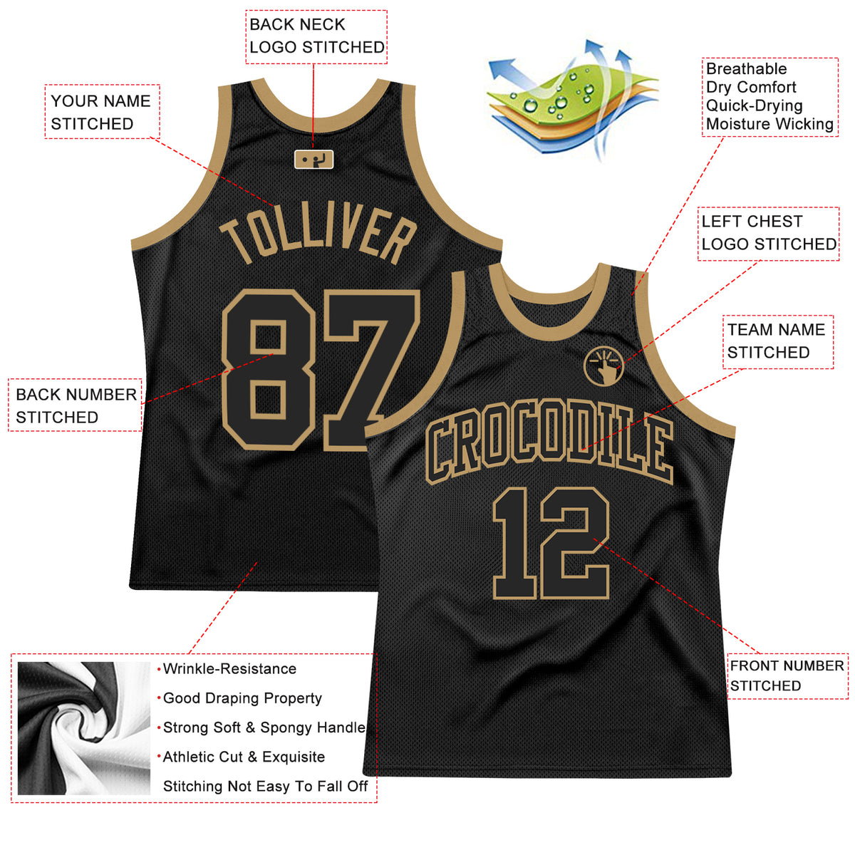 Cheap Custom Red Black-Old Gold Authentic City Edition Basketball Jersey  Free Shipping – CustomJerseysPro