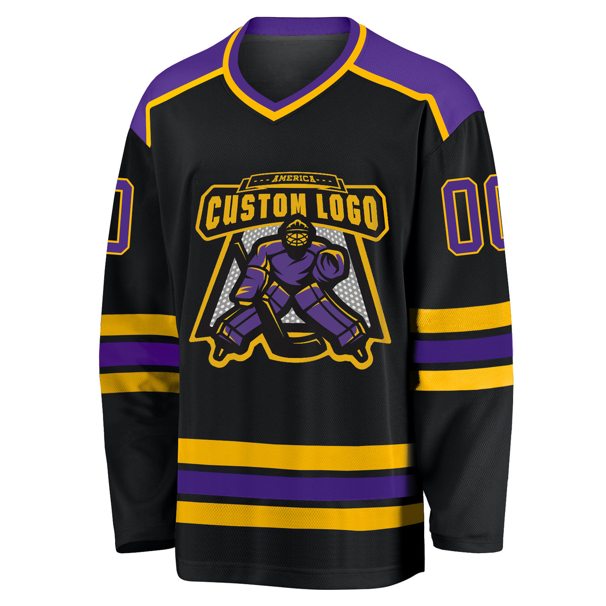 Purple and sale yellow hockey jersey