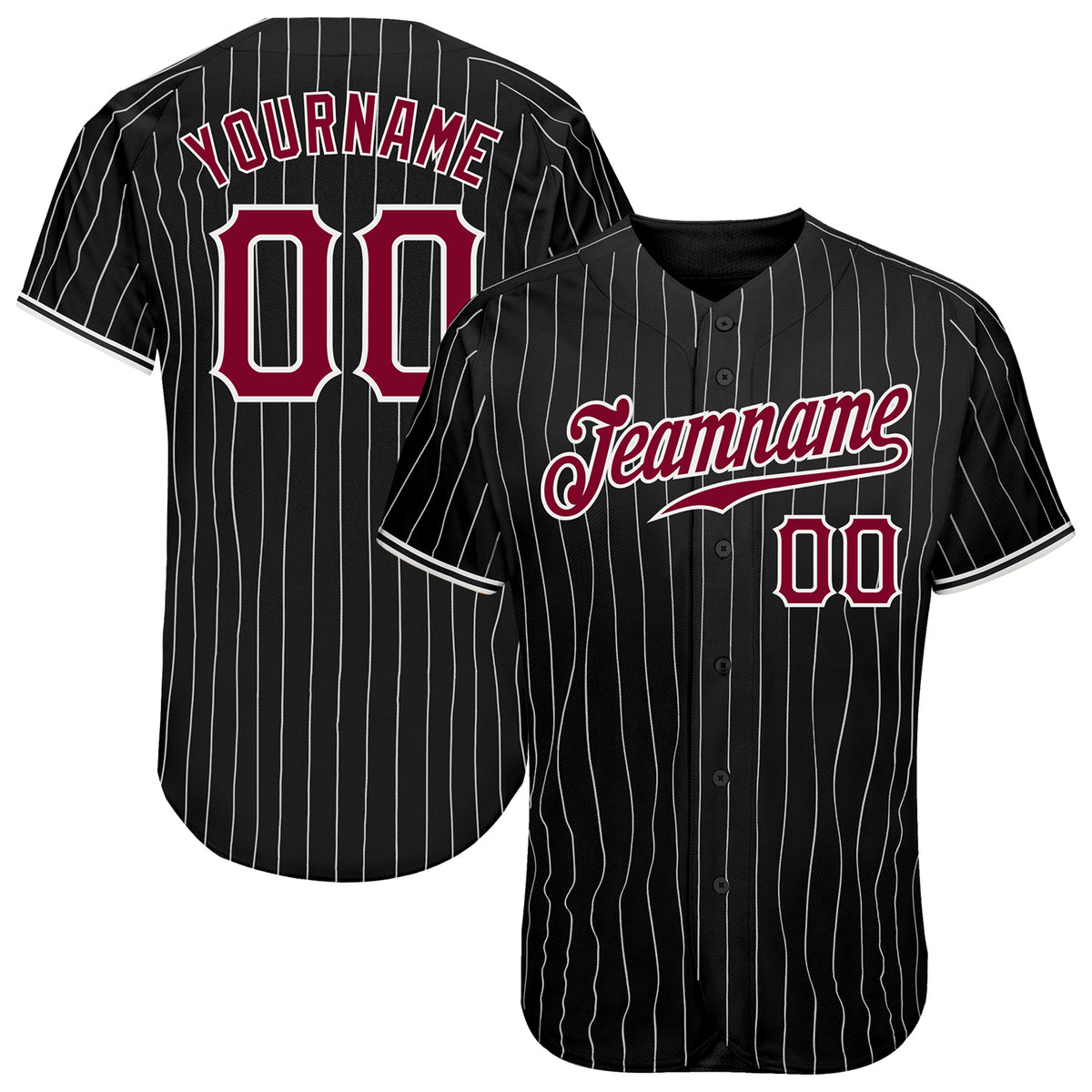 Black and white store striped baseball jersey