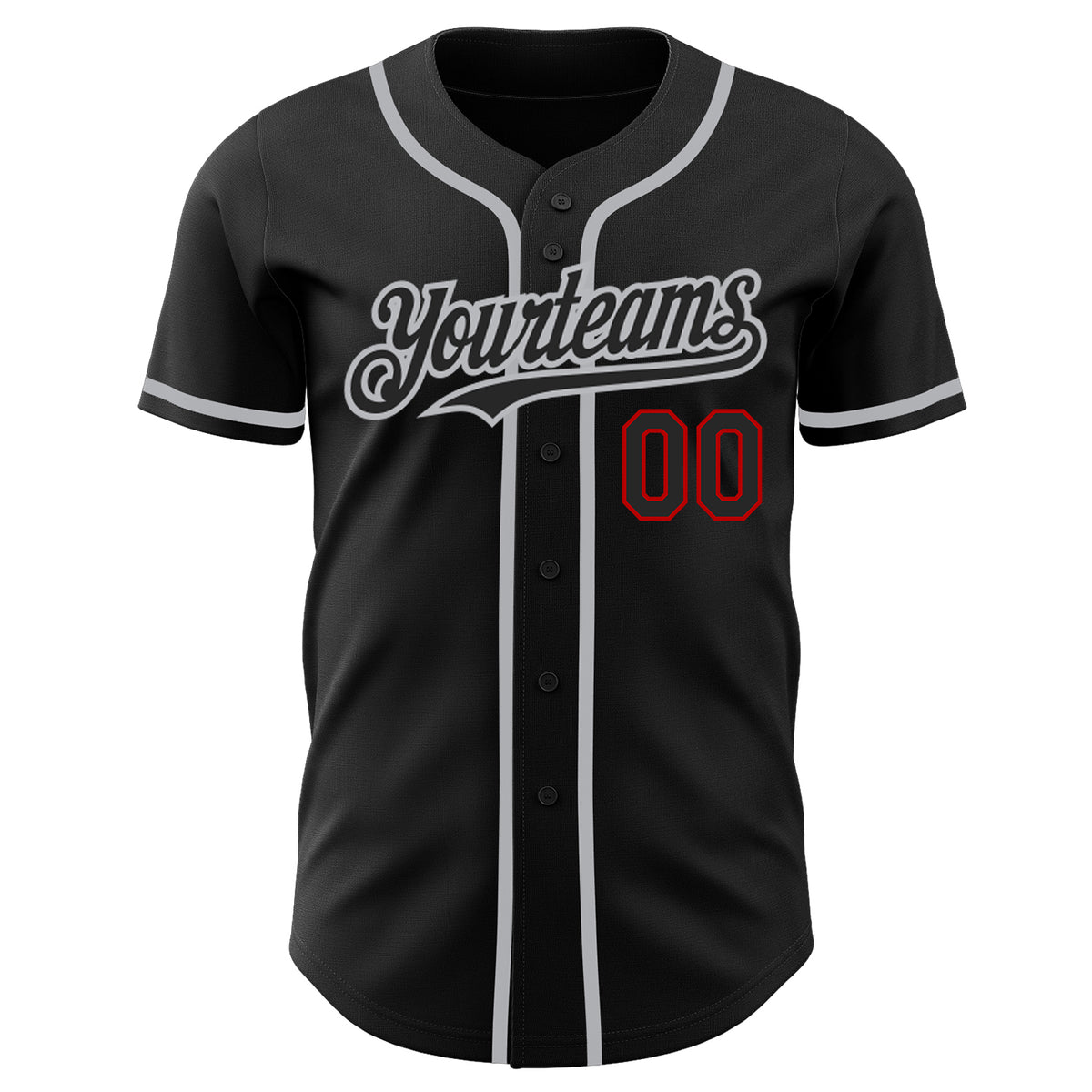 Custom Baseball Jersey Black Red-Gray Authentic Split Fashion Women's Size:L