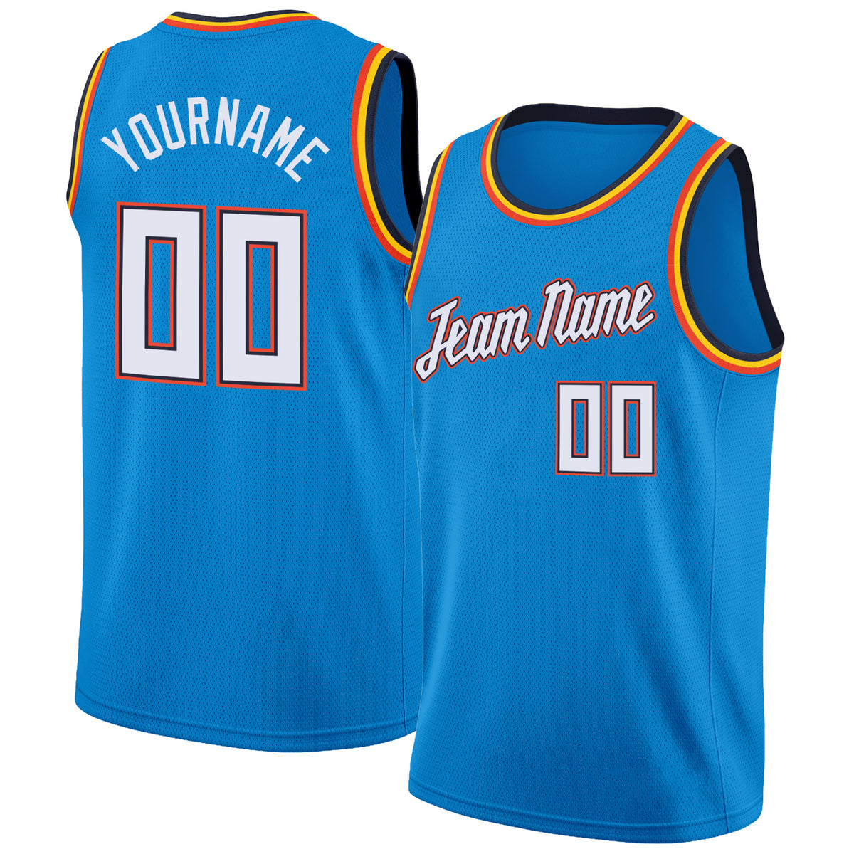 Custom Team Gray Basketball Teal Rib-Knit Jersey Orange