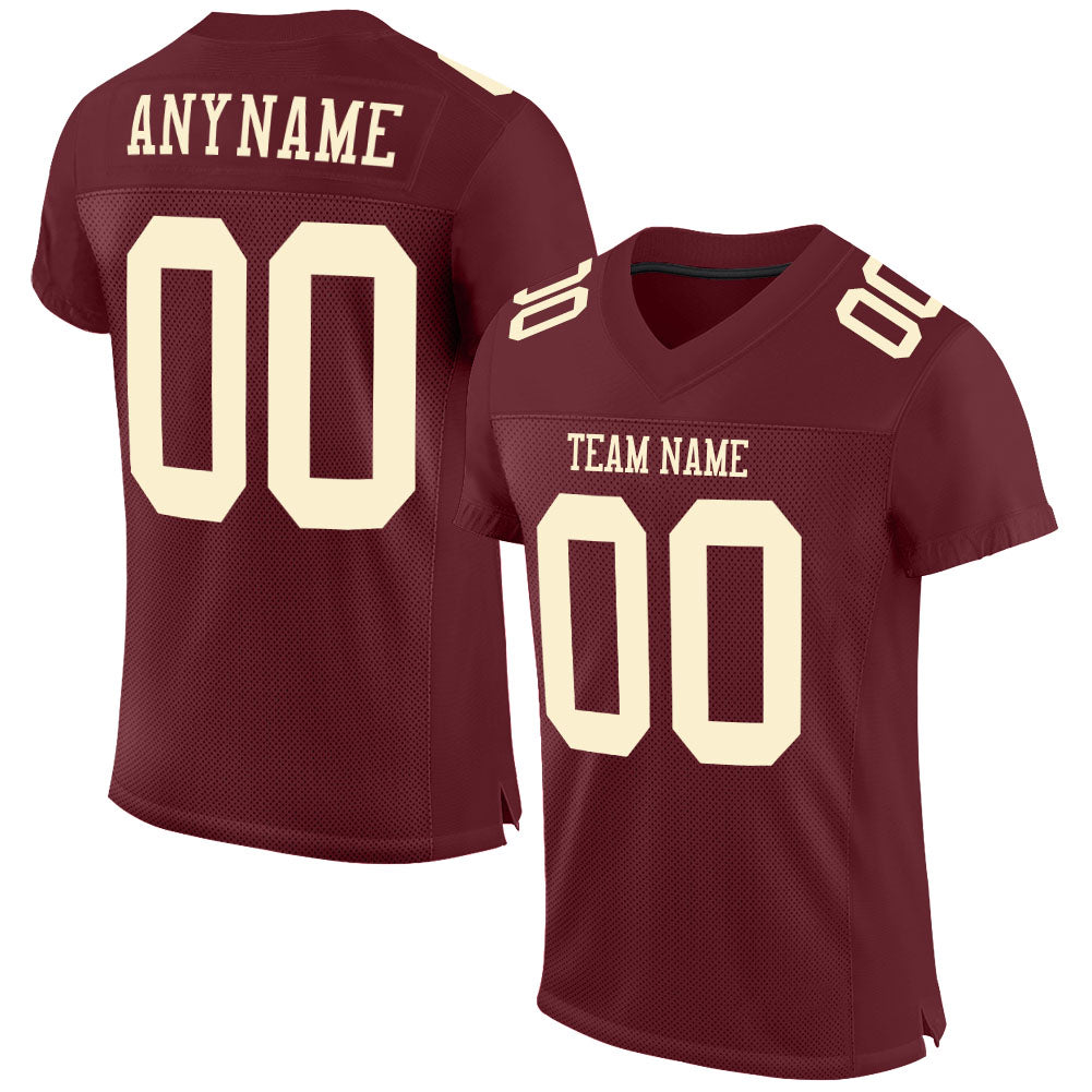 Custom Brown Brown-Cream Mesh Authentic Football Jersey Discount