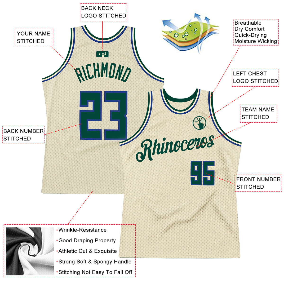 Sale Build Neon Green Basketball White Rib-Knit Jersey Hunter Green –  CustomJerseysPro
