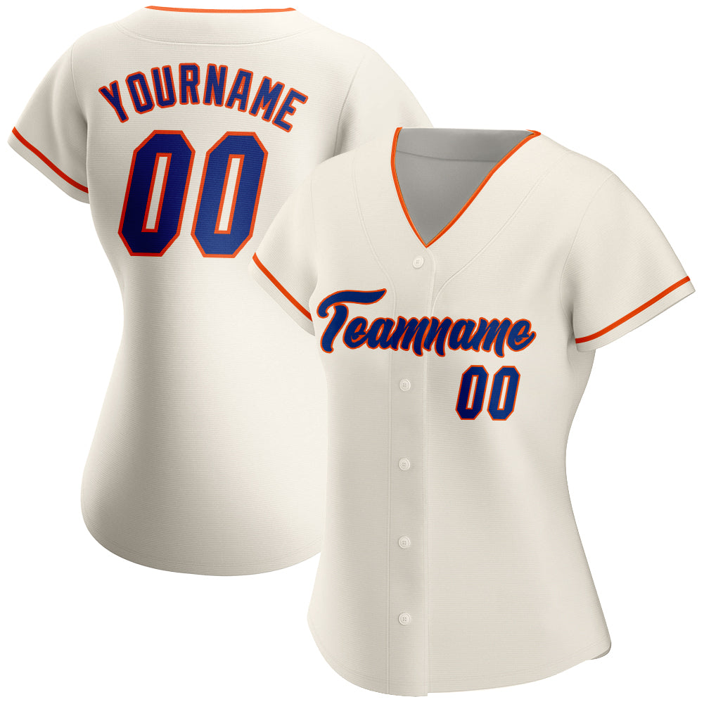 Custom Royal Royal-Orange Authentic Baseball Jersey