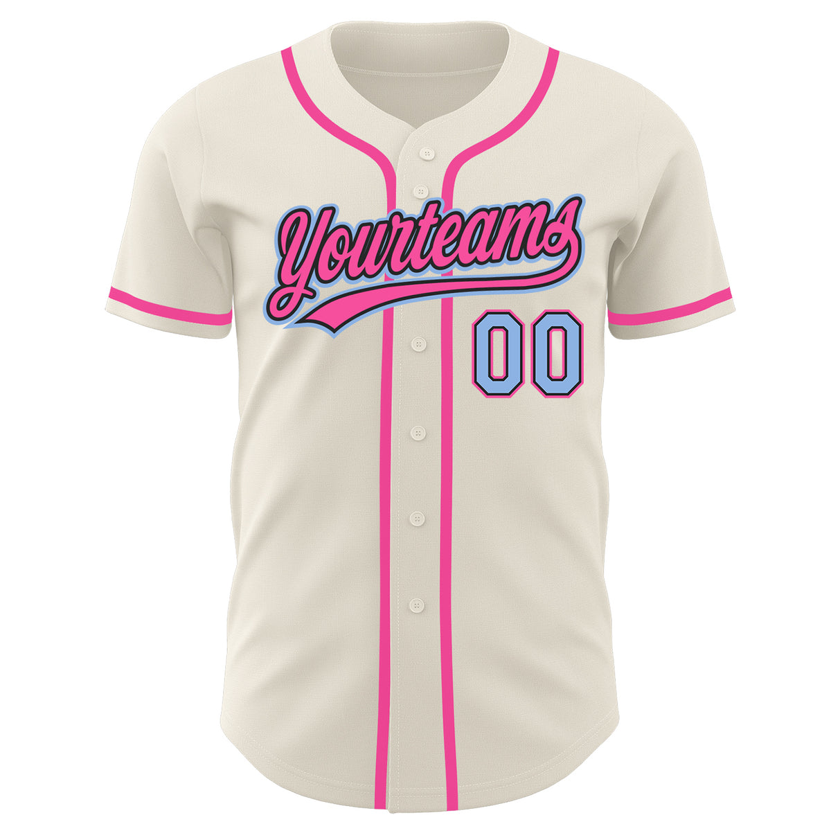 Cheap Custom Sky Blue Green-Cream Authentic Baseball Jersey Free