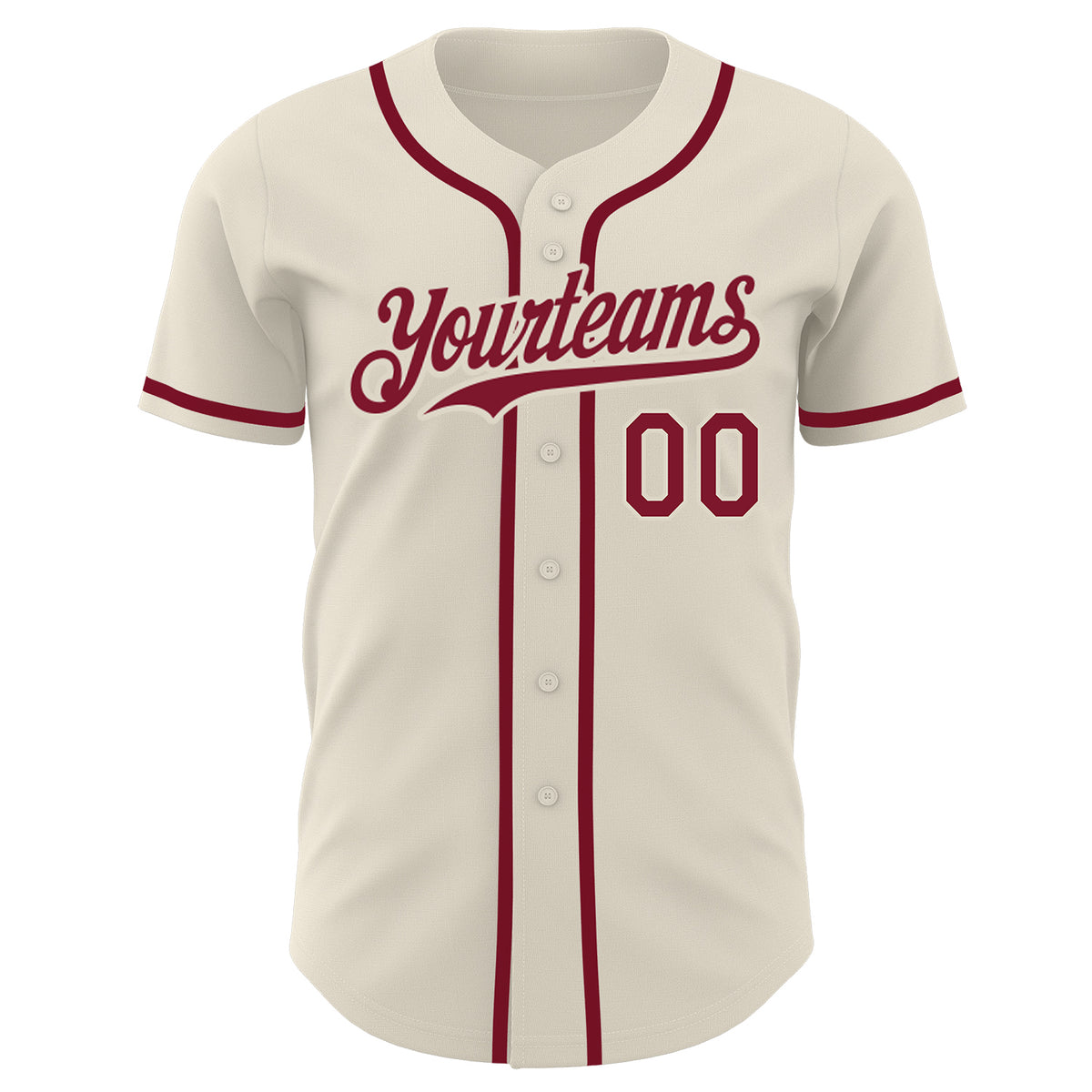 Custom Black Crimson-Cream Classic Style Authentic Baseball Jersey