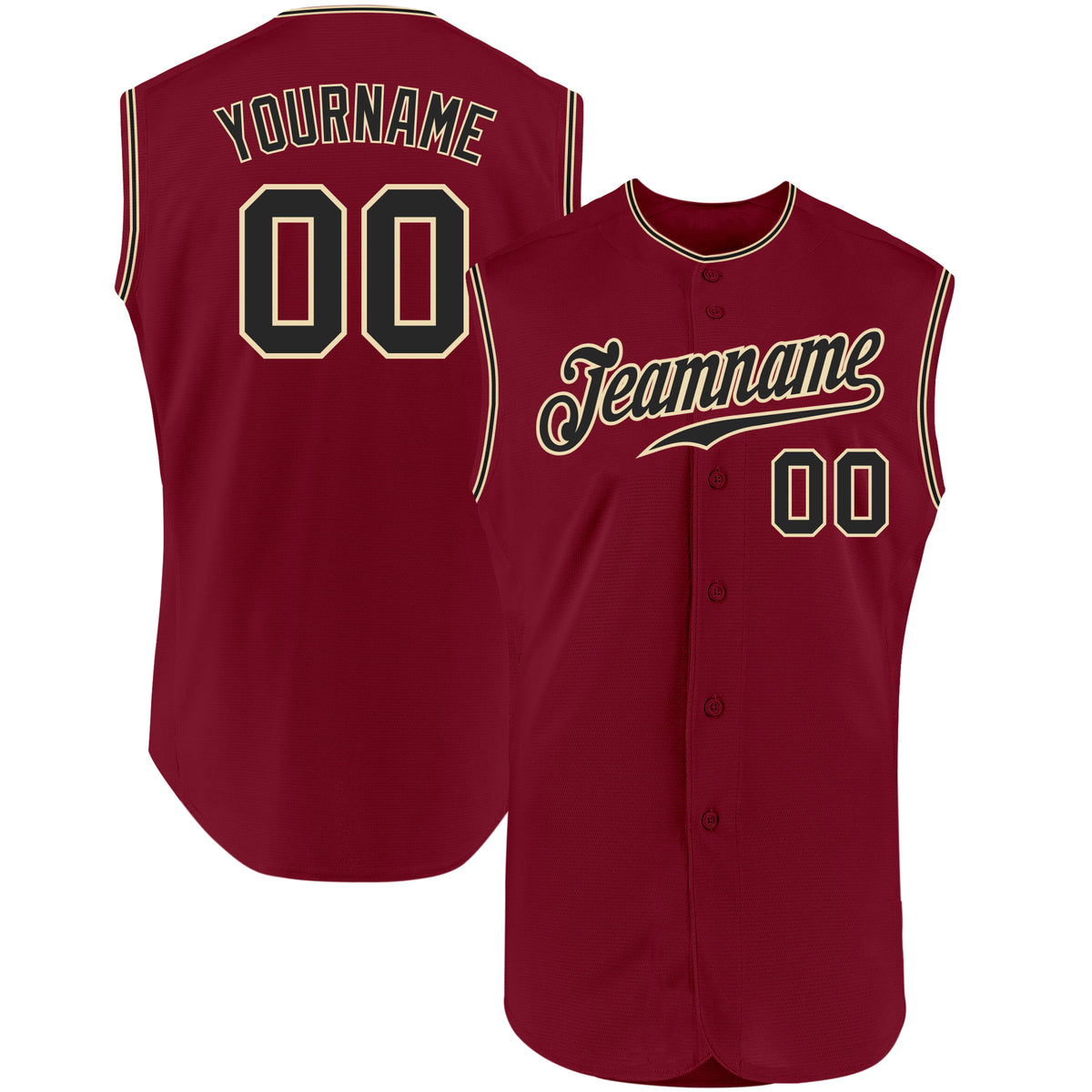 Cheap Custom Cream Cream-Crimson Authentic Sleeveless Baseball Jersey Free  Shipping – CustomJerseysPro