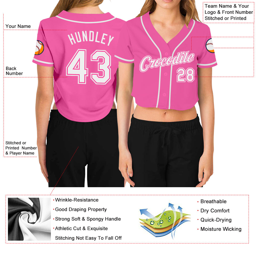 Custom Logo Name Number Pink Baseball Jersey