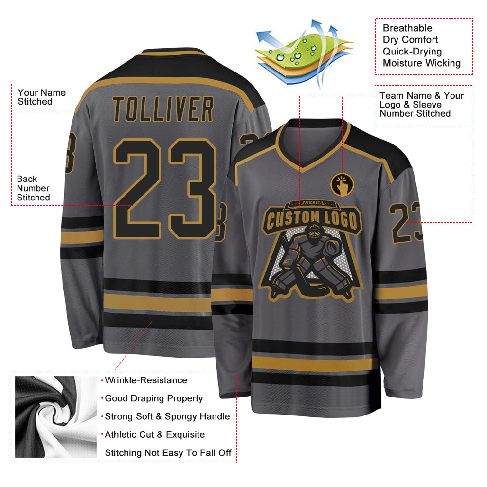 Cheap Custom Purple Black-Old Gold Hockey Jersey Free Shipping –  CustomJerseysPro