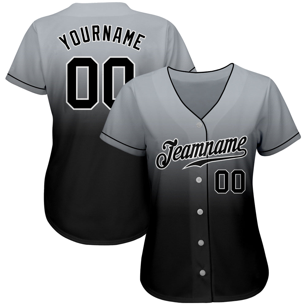 Cheap Custom Gray White Dark Gray-Black Authentic Fade Fashion Baseball  Jersey Free Shipping – CustomJerseysPro