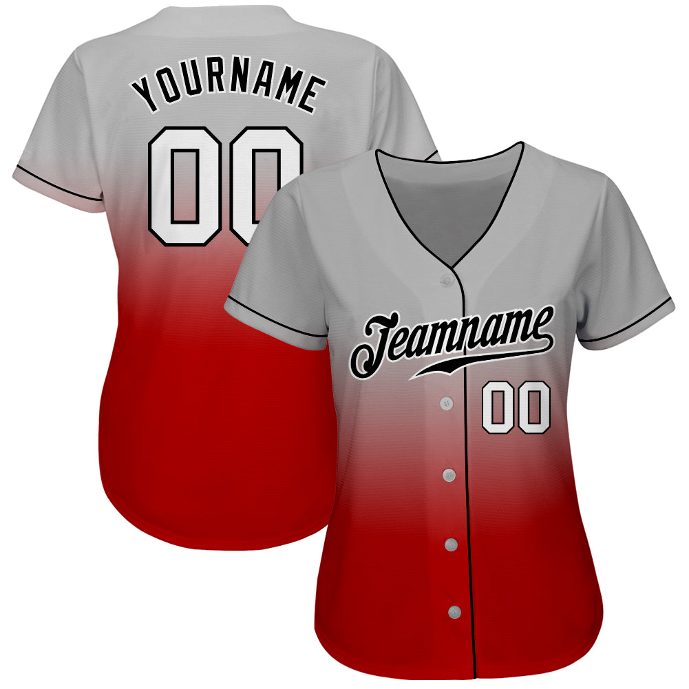 Custom Royal White-Red Authentic Fade Fashion Baseball Jersey Fast
