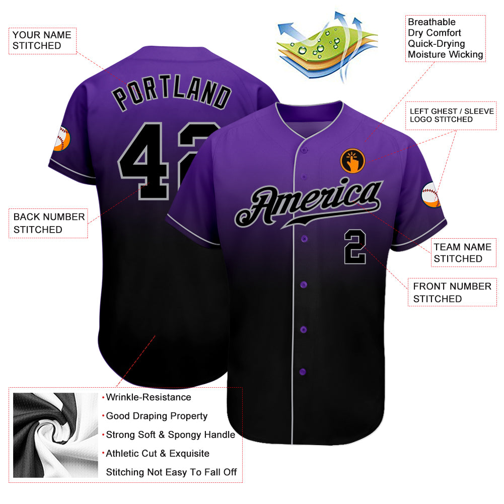 Custom Rockies Full Button Baseball Jerseys, Retro Purple