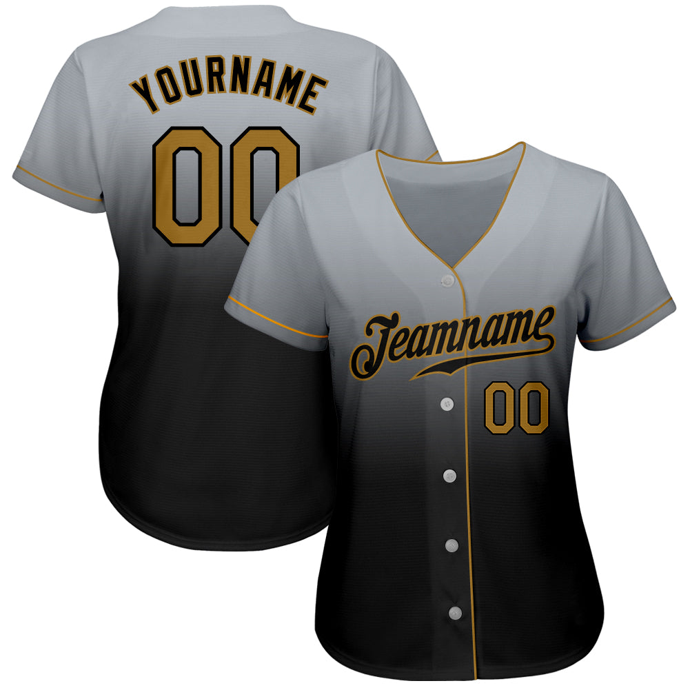 Cheap Custom Gold Black-Orange Authentic Fade Fashion Baseball Jersey Free  Shipping – CustomJerseysPro