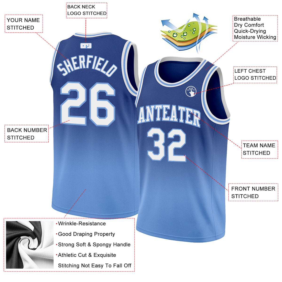 Cheap Custom White Royal-Light Blue Authentic Split Fashion Basketball  Jersey Free Shipping – CustomJerseysPro