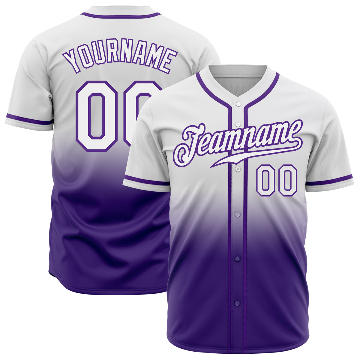 Custom Powder Blue Purple-Pink Authentic Fade Fashion Baseball Jersey  Discount