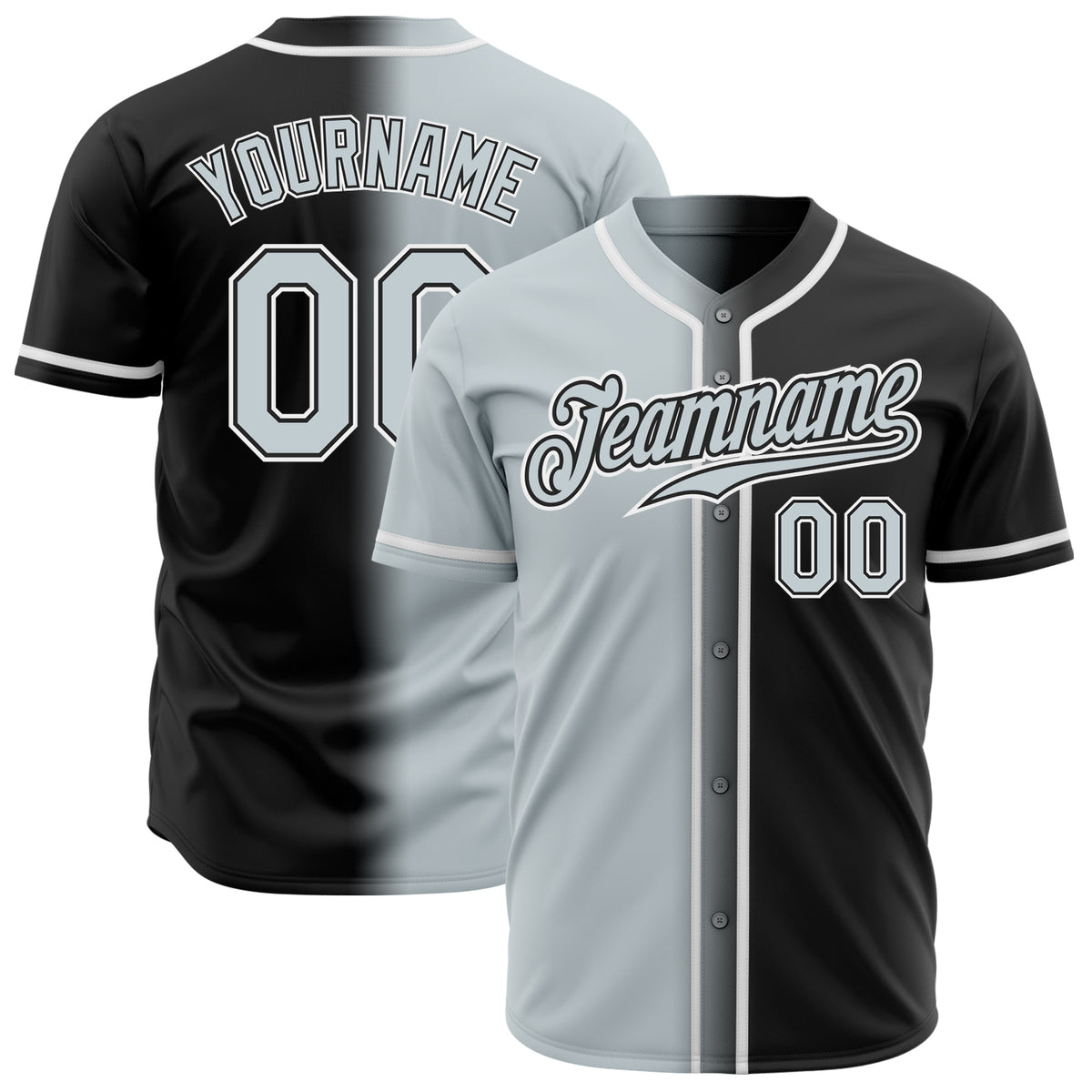 Custom Gray White Dark Gray-Black Authentic Fade Fashion Baseball Jersey  Discount – snapmade