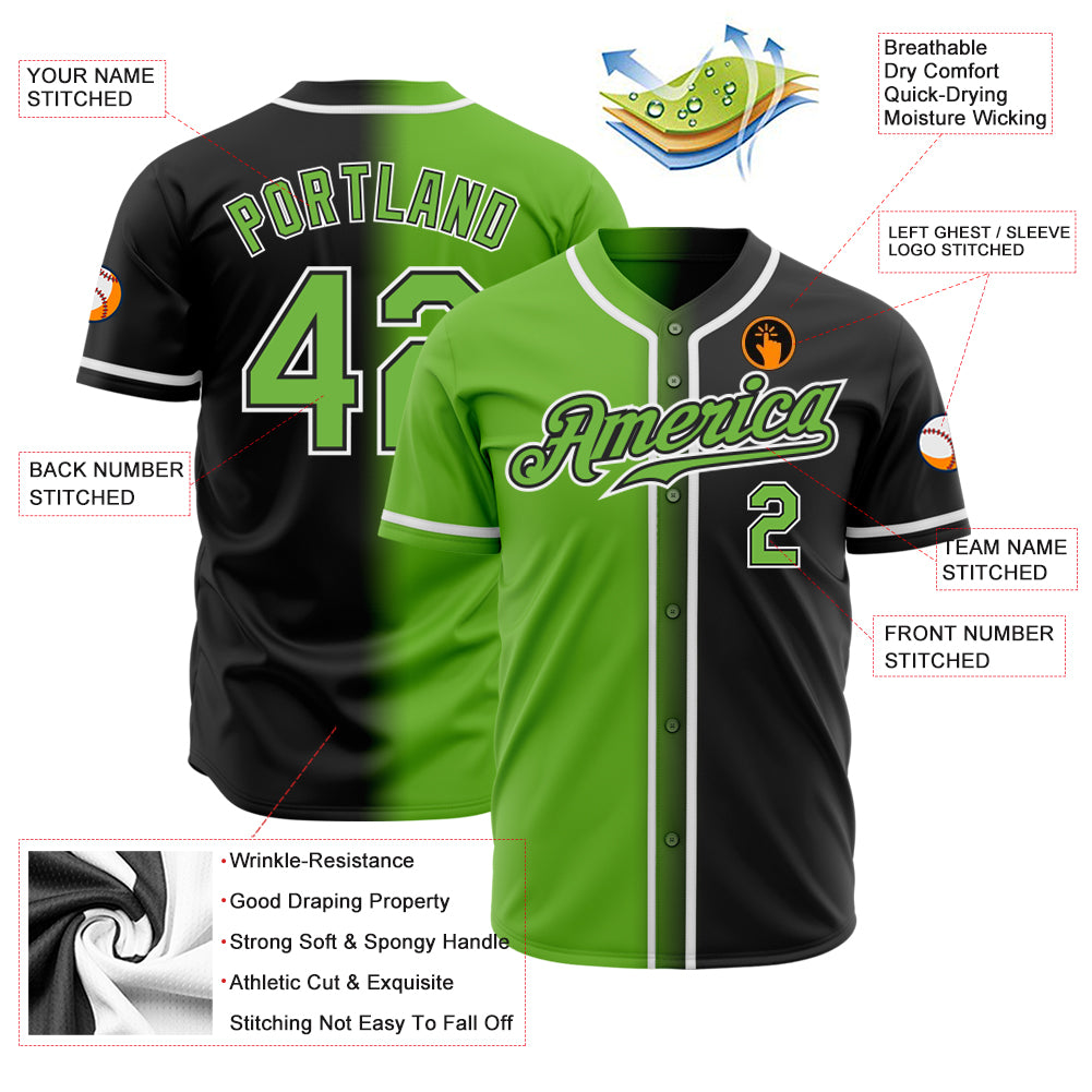 Cheap Custom Powder Blue Neon Green-White Authentic Baseball Jersey Free  Shipping – CustomJerseysPro