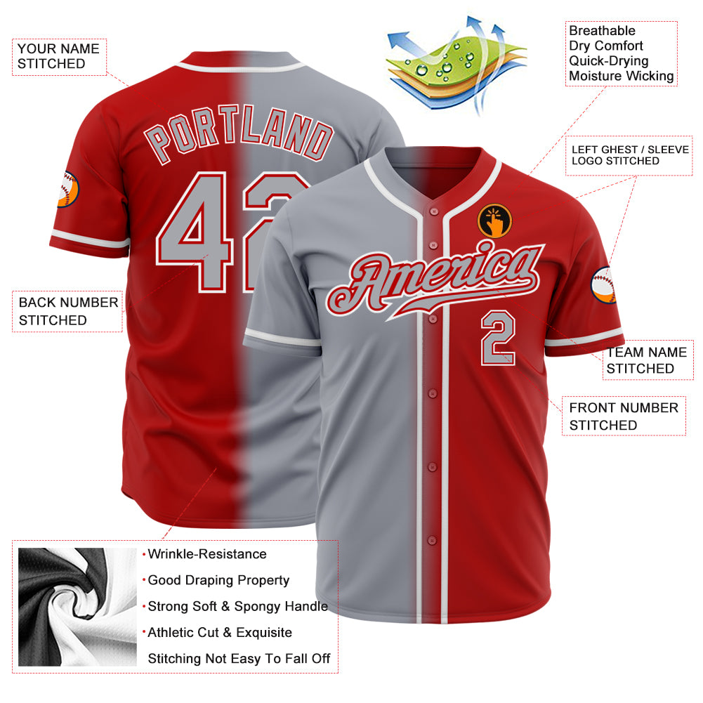 Cheap Custom Royal White-Red Authentic Fade Fashion Baseball Jersey Free  Shipping – CustomJerseysPro