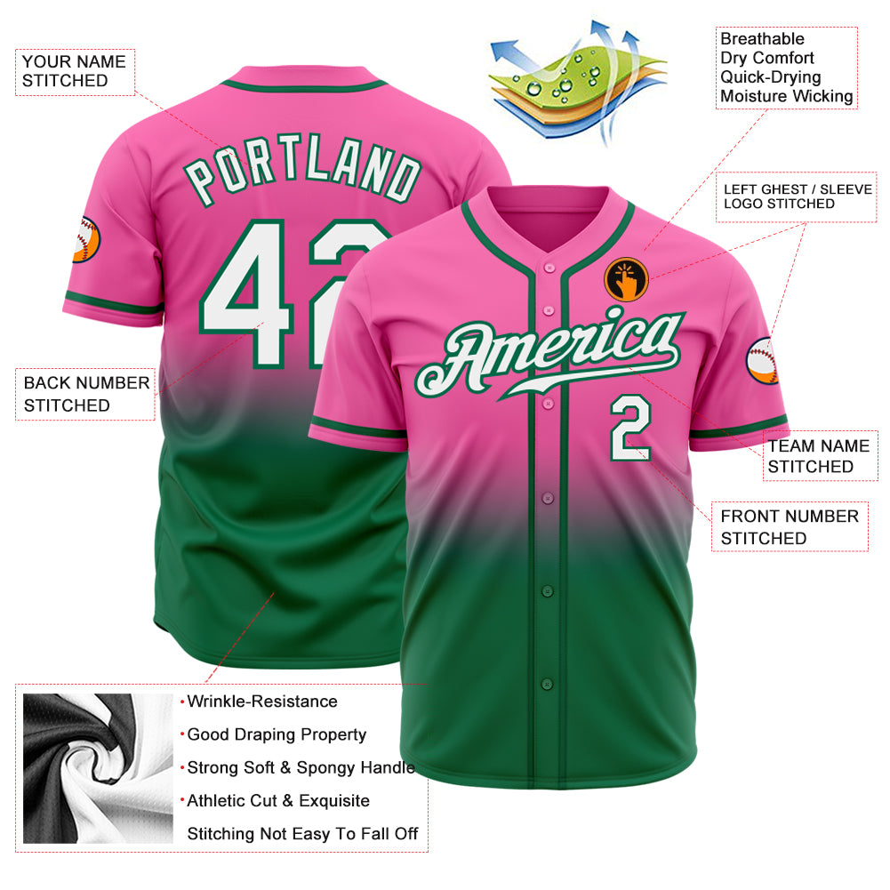 Cheap Custom Pink White-Kelly Green Hockey Jersey Free Shipping –  CustomJerseysPro