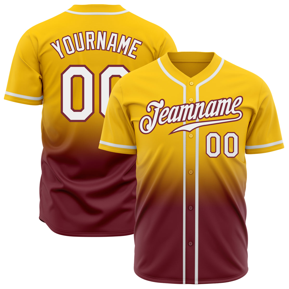 Cheap Custom Burgundy Gold-White Authentic Baseball Jersey Free