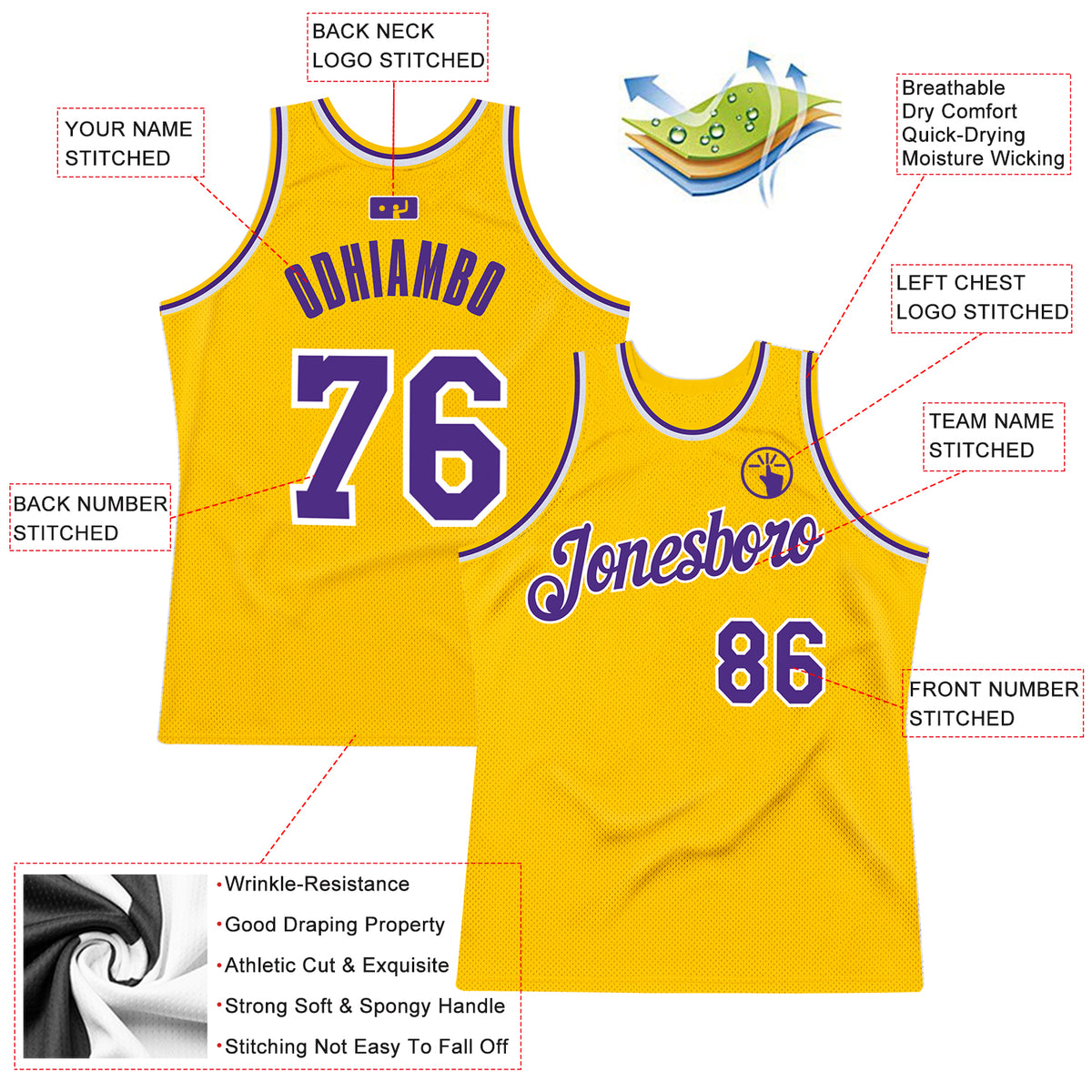 Creat Basketball Purple Purple Rib-Knit Old Gold Jersey – FiitgCustom