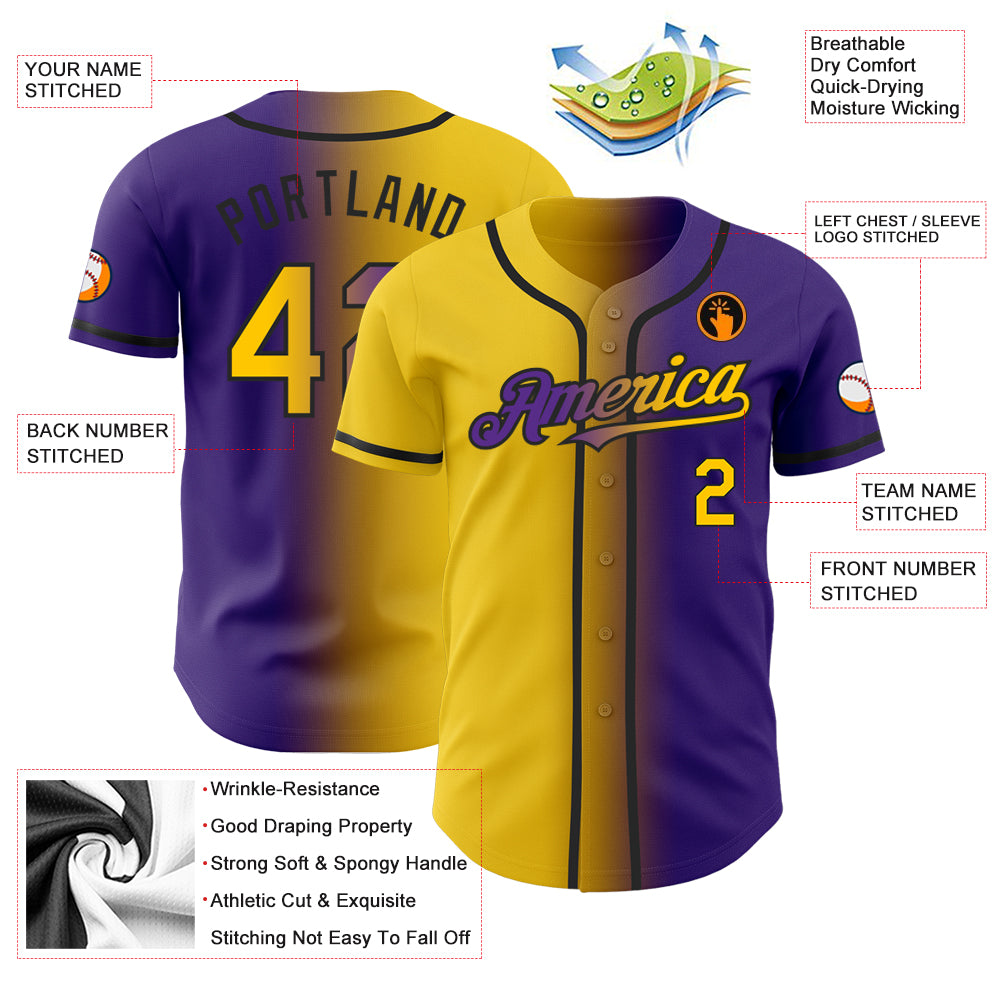 Cheap Custom Black Purple-White Authentic Baseball Jersey Free Shipping –  CustomJerseysPro