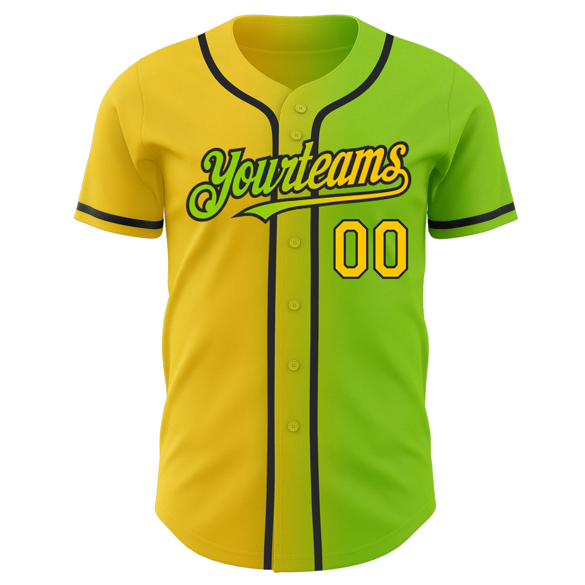 Custom Baseball Jersey Neon Yellow Pink-Black Authentic Gradient Fashion Men's Size:XL