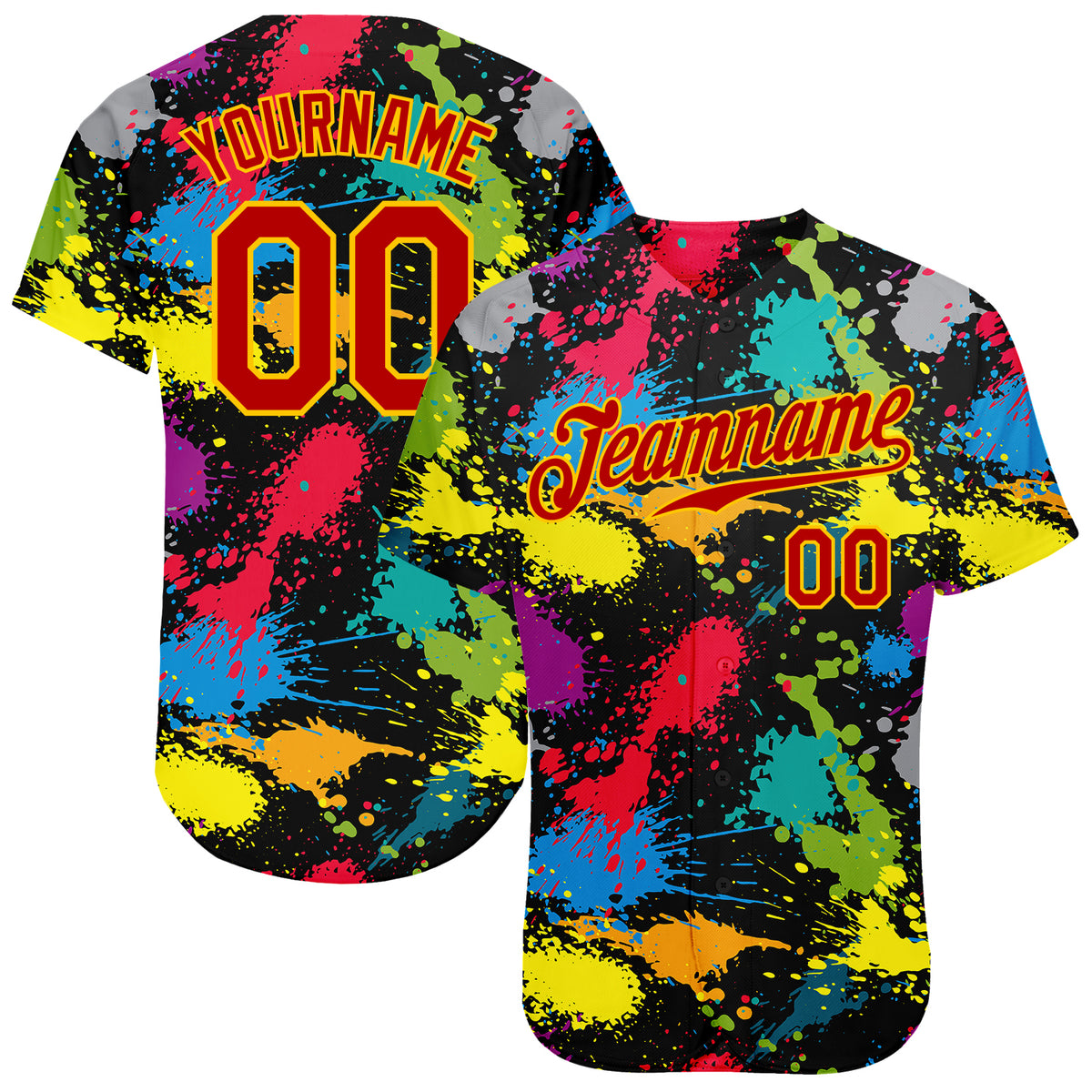 Source OEM Custom Rubber Printing Baseball jersey Cool-dry Fabric Graffiti  Pattern Baseball Shirt on m.