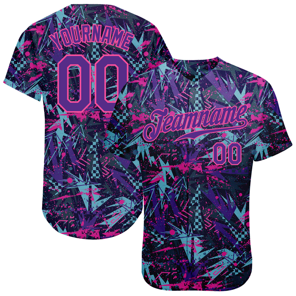 Cheap Custom Graffiti Pattern Purple-Pink 3D Creative Geometric Figures And  Dots Authentic Baseball Jersey Free Shipping – CustomJerseysPro