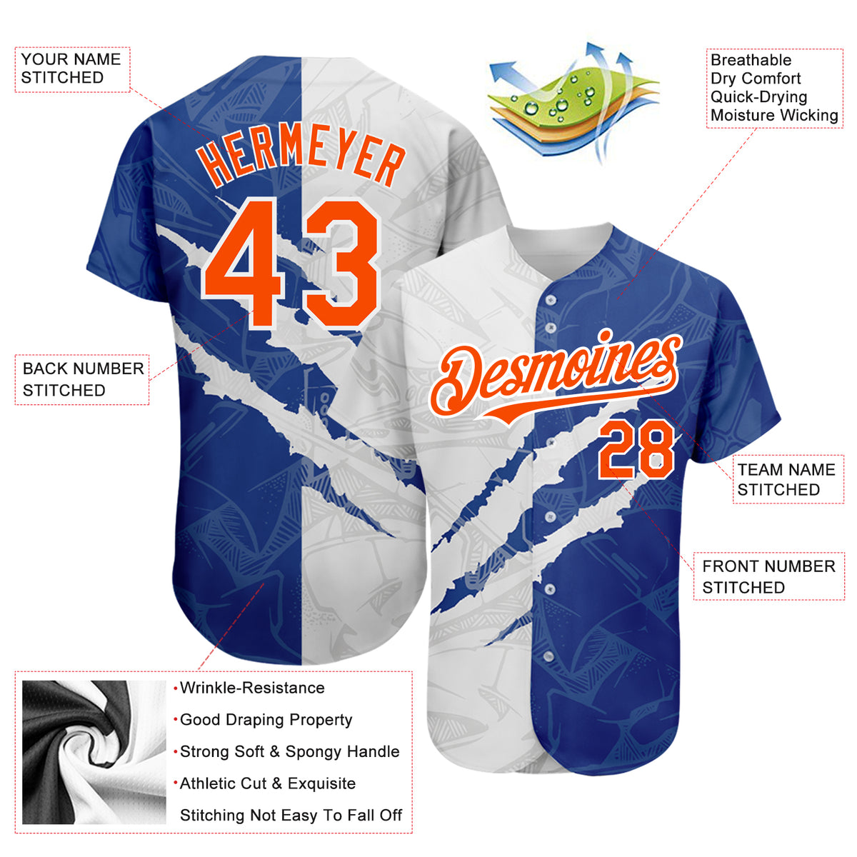 Cheap Custom Graffiti Pattern Purple-Orange 3D Scratch Authentic Baseball  Jersey Free Shipping – CustomJerseysPro