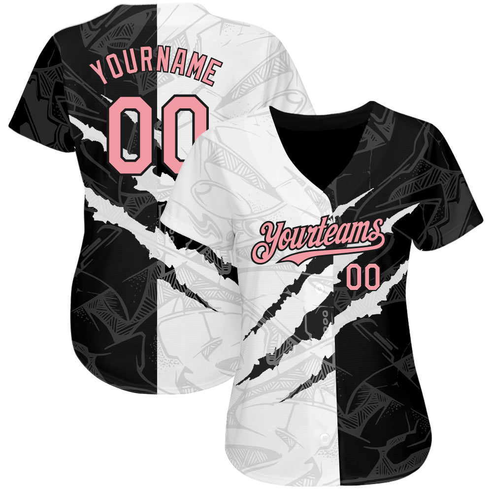 Cheap Custom Pink Pink-Black 3D Pattern Design Authentic Baseball