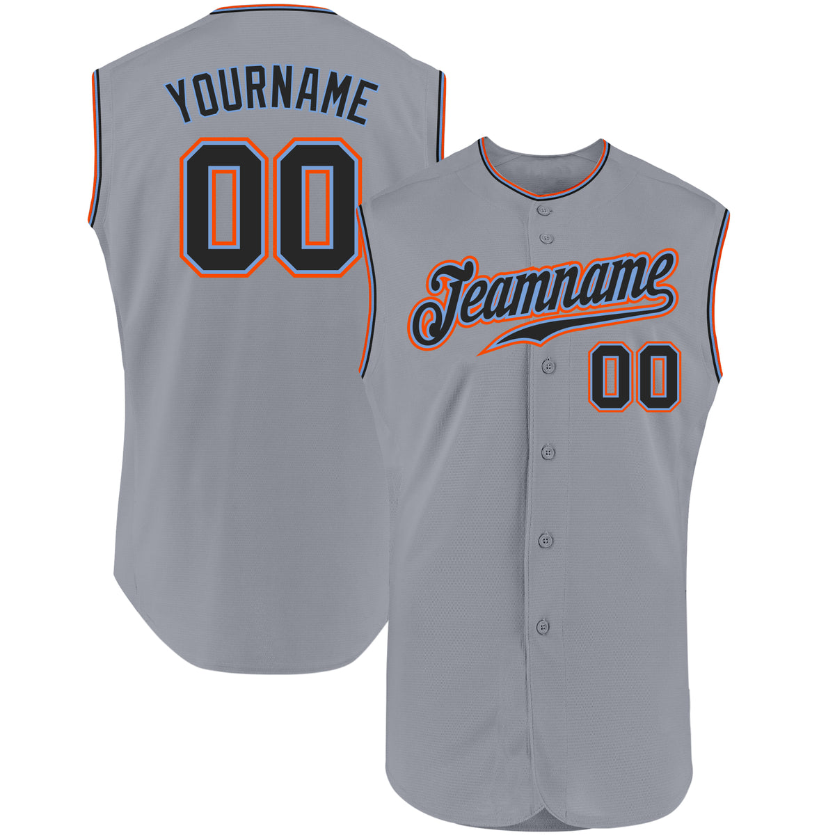 Cheap Custom Gray Light Blue-White Authentic Sleeveless Baseball Jersey  Free Shipping – CustomJerseysPro