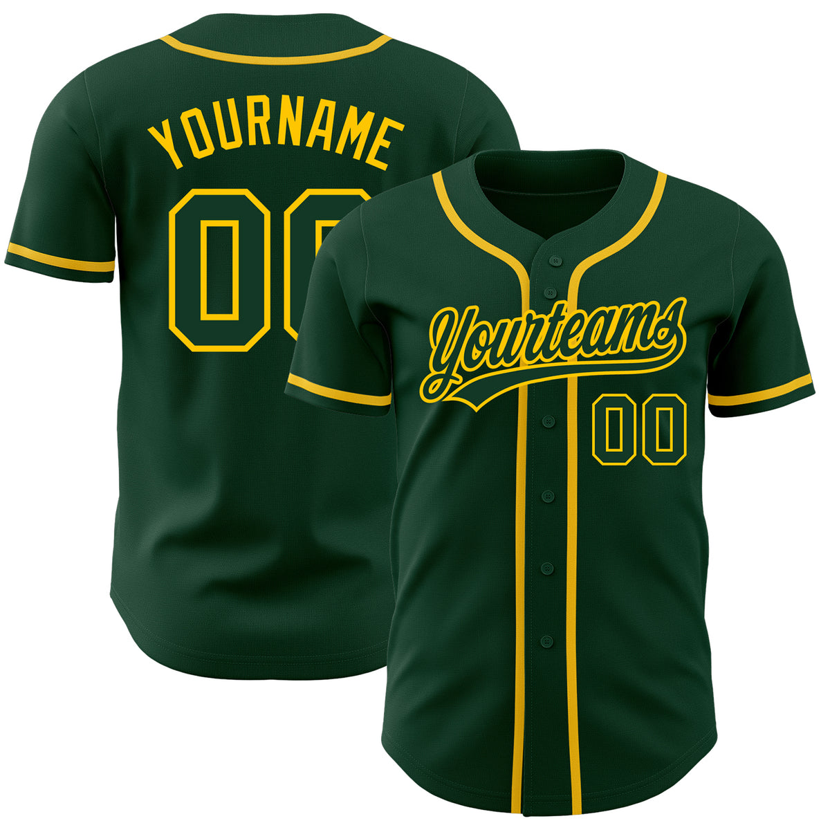 Cheap Custom Gray Green-Gold Authentic Baseball Jersey Free