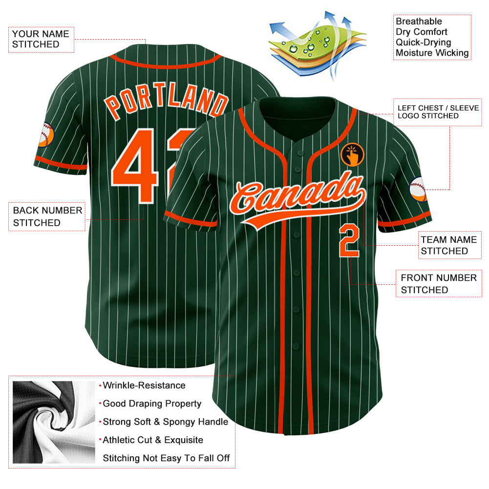 Custom Green Baseball Jersey – Orange Fox Custom